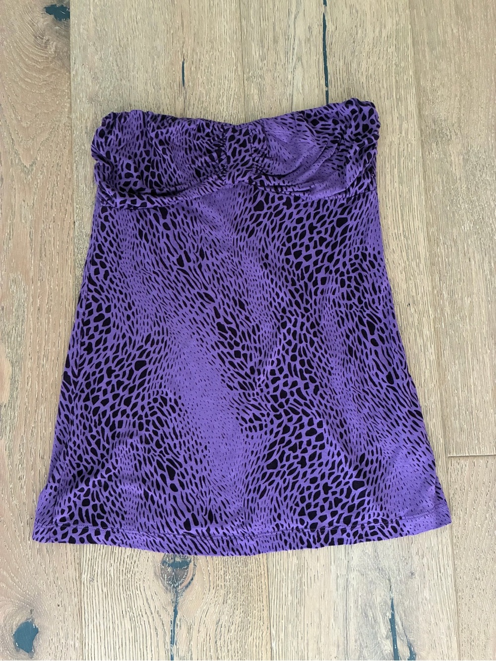 G by Guess Purple Strapless Animal-Print Top